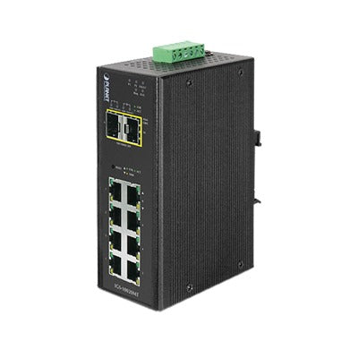 Switch industrial administrable de 8 puertos 1GB + 2 puertos SFP 1GB -40~75&ordm;C - ABD Systems