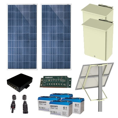 Kit Solar de 25 W con 4 Puertos PoE 802.3af/at para C&aacute;maras IP