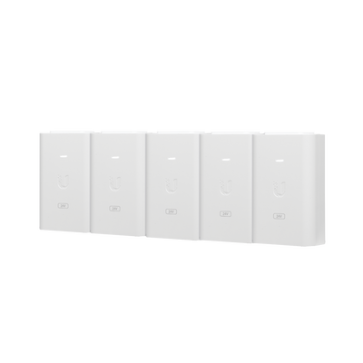 5 Unidades del Adaptador PoE Ubiquiti de 24 VDC, 1.0 A con puerto Gigabit, color blanco - ABD Systems