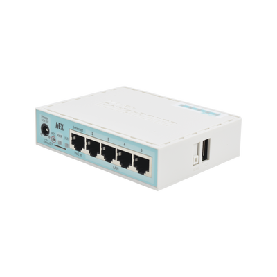 (hEX) RouterBoard, 5 Puertos Gigabit Ethernet, 1 Puerto USB y versi&oacute;n 3 - ABD Systems