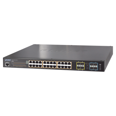 Switch administrable L2+ Stack de 24 puertos PoE+ 802.3at + 2 Puertos 10G SFP /440W - ABD Systems