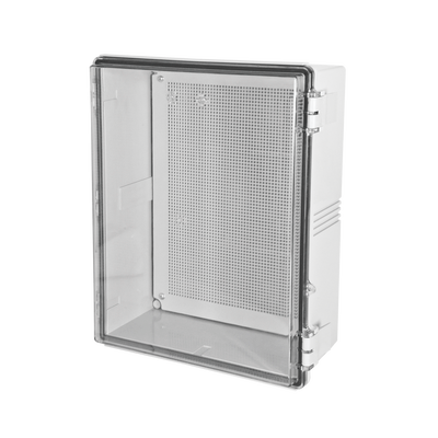 Gabinetes NEMA, cuerpo gris, cubierta transparente (350 x 450 x 200 mm), para interior y exterior, incluye panel - ABD Systems