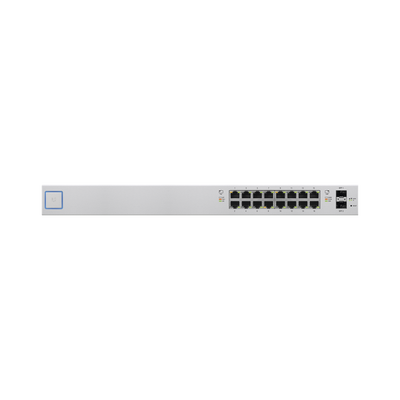 Switch UniFi administrable de 18 puertos (16 Gibabit PoE+ 802.3at/af y pasivo 24V + 2 SFP) 150 Watts - ABD Systems