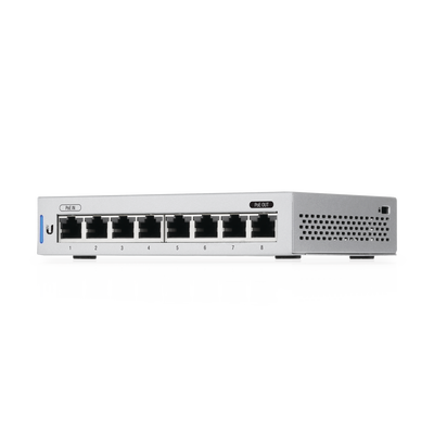 Switch UniFi de 8 Puertos (7 Ethernet y 1 PoE Pasivo 48V) - ABD Systems
