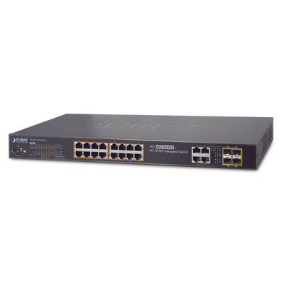Switch Administrable 16 puertos 10/100/1000Mbps 802.3at PoE + 4 puertos GigabitTP/SFP Combo - ABD Systems