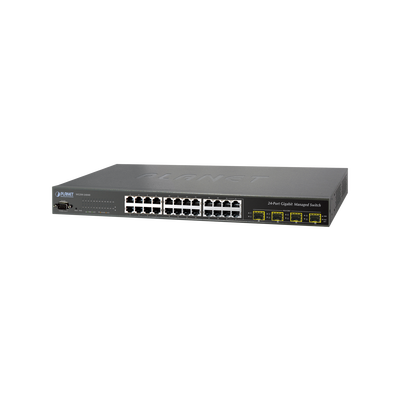 Switch Administrable L2+ 24 puertos 10/100/1000 Mbps, 4 Puertos Combo SFP - ABD Systems