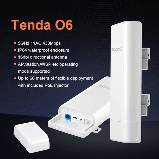 ANTENA PUNTO A PUNTO ACCES POINT 5GHZ TENDA 10 K433MBPS 12DBI DUAL DIRECCIONAL DE DOBLE ANTENA DE POLARIZACION A PRUEBA DE RAYOS 4KV CARCASA A PRUEBA DE AGUA - ABD Systems