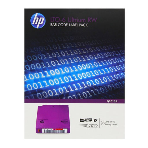 PAQUETE DE ETIQUETAS CON CODIGO DE BARRAS HP LTO-6 ULTRIUM RW