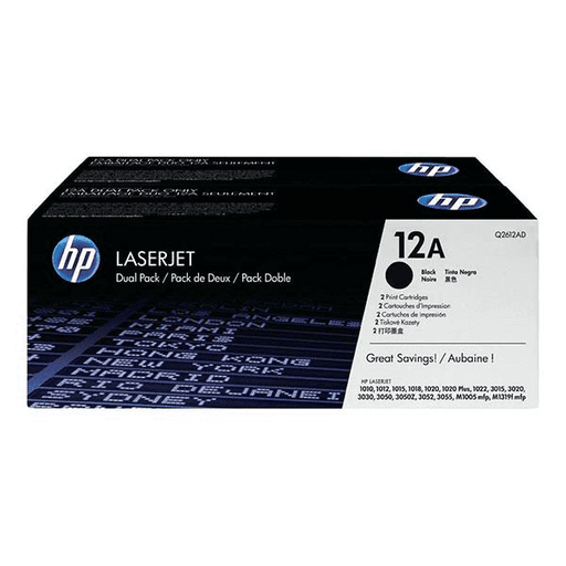 DUAL PACK DE TONER HP NEGRO 12A - 2 X 2,000 PAGINAS