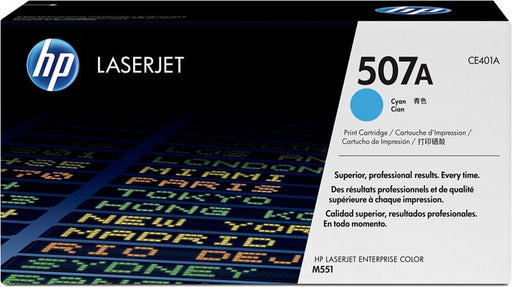 TONER HP 507A CYAN PARA LASERJET COLOR M551DN, M551N -6,000 PAGINAS
